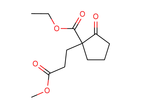 Molecular Structure of 177664-80-1 (Cyclopentanepropanoic acid, 1-(ethoxycarbonyl)-2-oxo-, methyl ester)