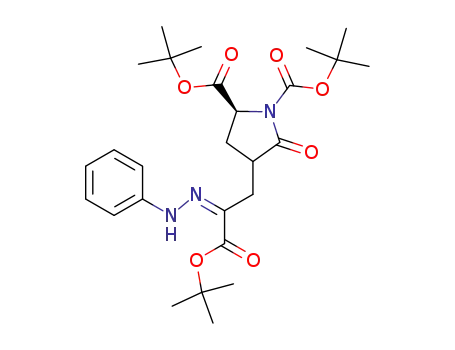 4-[2-tert-butoxycarbonyl-2-(phenyl-hydrazono)-ethyl]-5-oxo-pyrrolidine-1,2-dicarboxylic acid di-tert-butyl ester