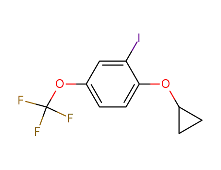 Molecular Structure of 208831-25-8 (Benzene, 1-(cyclopropyloxy)-2-iodo-4-(trifluoromethoxy)-)