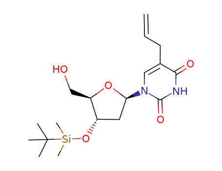 Molecular Structure of 492452-95-6 (Uridine, 2'-deoxy-3'-O-[(1,1-dimethylethyl)dimethylsilyl]-5-(2-propenyl)-)