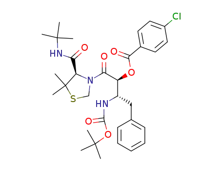 (1S,2S)-2-[(tert-butoxycarbonyl)amino]-1-({(4R)-4-[(tert-butylamino)carbonyl]-5,5-dimethyl-1,3-thiazolan-3-yl}carbonyl)-3-phenylpropyl 4-chlorobenzoate