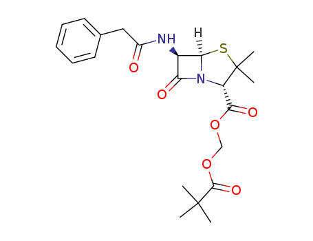 Molecular Structure of 25031-07-6 (Pivaloyloxymethyl6-(phenylacetamido)penicillanate)