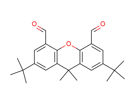 Molecular Structure of 650599-75-0 (9H-Xanthene-4,5-dicarboxaldehyde,
2,7-bis(1,1-dimethylethyl)-9,9-dimethyl-)