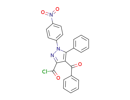 Molecular Structure of 658081-82-4 (1H-Pyrazole-3-carbonyl chloride, 4-benzoyl-1-(4-nitrophenyl)-5-phenyl-)