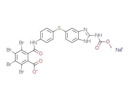 sodium; 2,3,4,5-tetrabromo-6-[4-(2-methoxycarbonylamino-1H-benzoimidazol-5-ylsulfanyl)-phenylcarbamoyl]-benzoate