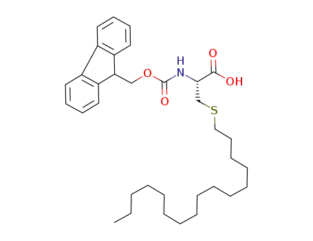 Molecular Structure of 876312-48-0 (L-Cysteine, N-[(9H-fluoren-9-ylmethoxy)carbonyl]-S-hexadecyl-)