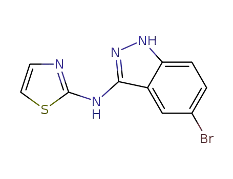 Molecular Structure of 943246-87-5 (1H-Indazol-3-amine, 5-bromo-N-2-thiazolyl-)