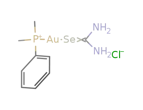 (CH3)2C6H5PAuSeC(NH2)2(1+)*Cl(1-)={(CH3)2C6H5PAuSeC(NH2)2}Cl