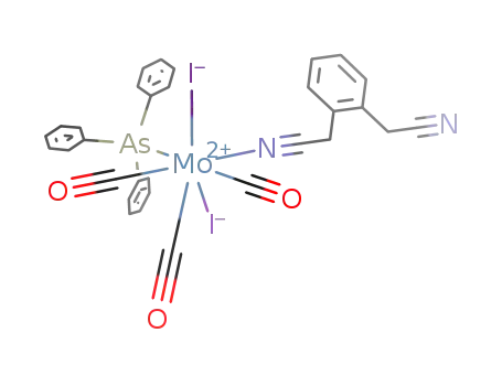 [MoI2(CO)3(C6H4(CH2CN)2)(As(C6H5)3)]