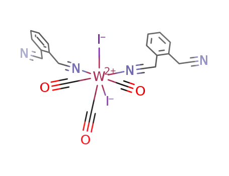 [WI2(CO)3(C6H4(CH2CN)2)2]