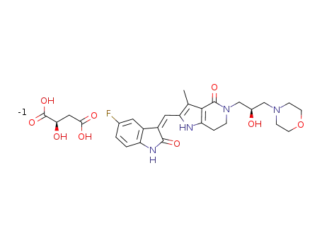 (R,Z)-2-(5-fluoro-2-oxo-1,2-dihydro-indol-3-ylidenemethyl)-5-(2-hydroxy-3-morpholin-4-yl-propyl)-3-methyl-1,5,6,7-tetrahydro-pyrrolo[3,2-c]pyridin-4-one (R)-malate