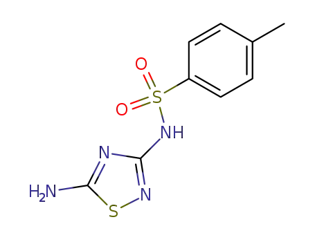 Molecular Structure of 90559-00-5 (Benzenesulfonamide, N-(5-amino-1,2,4-thiadiazol-3-yl)-4-methyl-)