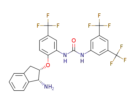 1-(2-(((1R,2S)-1-amino-2,3-dihydro-1H-inden-2-yl)oxy)-5-(trifluoromethyl)phenyl)-3-(3,5-bis(trifluoromethyl)phenyl)urea