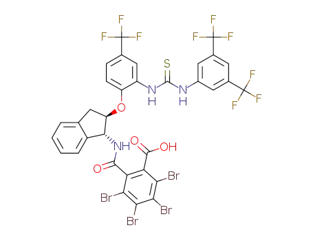 2-(((1R,2R)-2-(2-(3-(3,5-bis(trifluoromethyl)phenyl)thioureido)-4-(trifluoromethyl)phenoxy)-2,3-dihydro-1H-inden-1-yl)carbamoyl)-3,4,5,6-tetrabromobenzoic acid