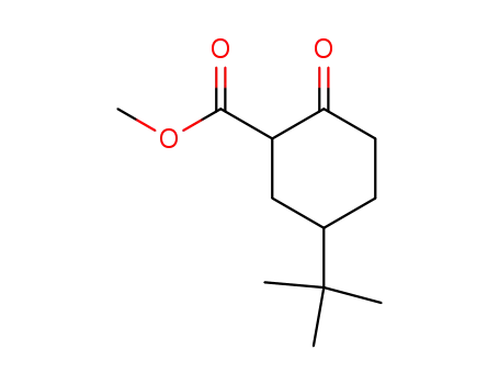 Molecular Structure of 74851-58-4 (Cyclohexanecarboxylic acid, 5-(1,1-dimethylethyl)-2-oxo-, methyl ester)