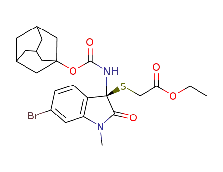 ethyl 2-[1-methyl-3-(1-adamantyloxycarbonylamino)-6-bromoindolin-2-one-3-ylthio]acetate