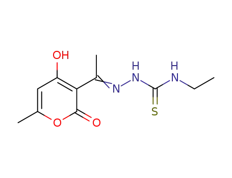 1-(4-hydroxy-6-methyl-2-oxo-2H-pyran-3-yl)ethan-1-one N-ethyl thiosemicarbazone