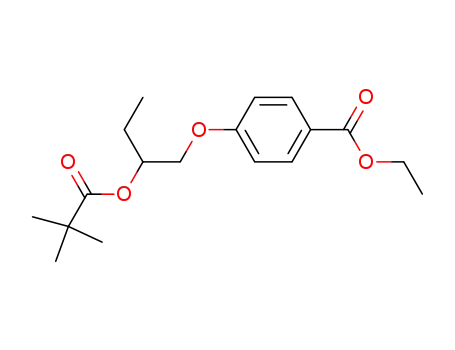 Molecular Structure of 56219-74-0 (4-[2-(1-Oxo-2,2-dimethylpropoxy)butoxy]benzoic acid ethyl ester)