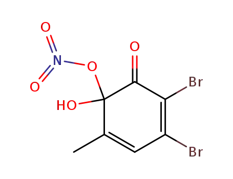 2,3-dibromo-6-hydroxy-5-methyl-6-nitryloxy-cyclohexa-2,4-dienone