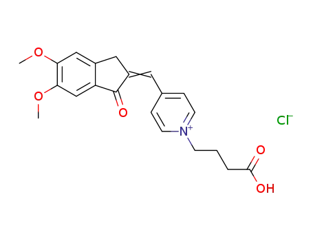 1-(3-carboxypropyl)-4-[(5,6-dimethoxy-1-indanone-2-ylidene)methyl]pyridinium chloride