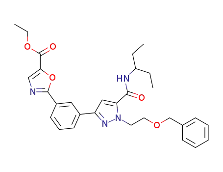 ethyl 2-(3-(1-(2-(benzyloxy)ethyl)-5-(pentan-3-ylcarbamoyl)-1H-pyrazol-3-yl)phenyl)oxazole-5-carboxylate