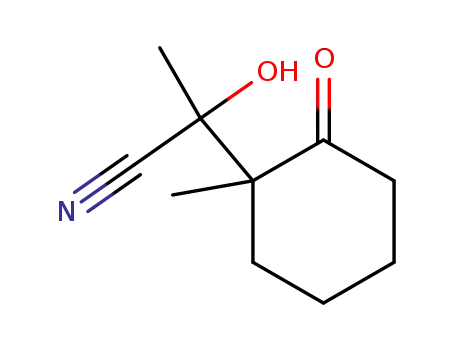 Molecular Structure of 78747-30-5 (Cyclohexaneacetonitrile,  -alpha--hydroxy--alpha-,1-dimethyl-2-oxo-)