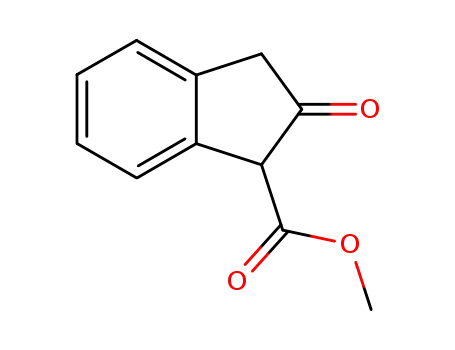 Molecular Structure of 104620-34-0 (METHYL 2-OXO-1-INDANECARBOXYLATE  97)