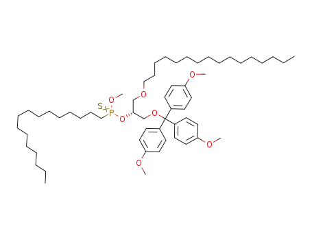 Hexadecyl-phosphonothioic acid O-{(R)-1-hexadecyloxymethyl-2-[tris-(4-methoxy-phenyl)-methoxy]-ethyl} ester O-methyl ester