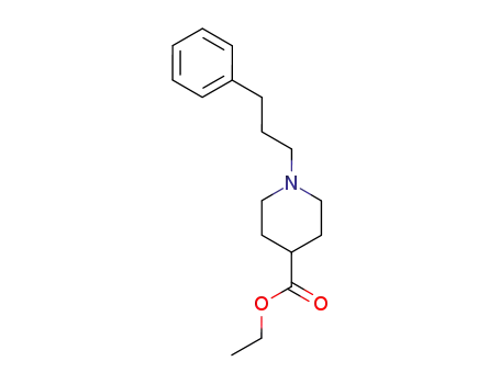 Molecular Structure of 21327-50-4 (4-Piperidinecarboxylic acid, 1-(3-phenylpropyl)-, ethyl ester)