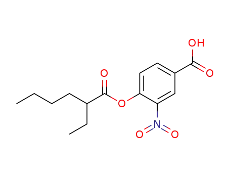 Molecular Structure of 137363-36-1 (Benzoic acid, 4-[(2-ethyl-1-oxohexyl)oxy]-3-nitro-)