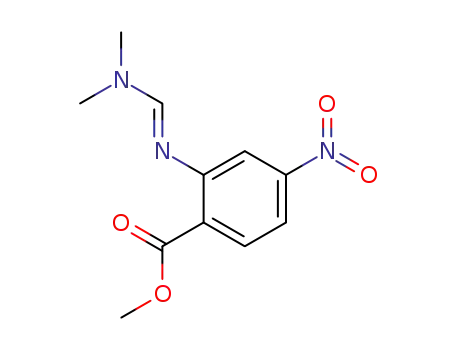 Molecular Structure of 113290-38-3 (Benzoic acid, 2-[[(dimethylamino)methylene]amino]-4-nitro-, methyl
ester)