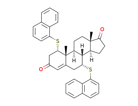 (1S,7R,8S,9S,10R,13S,14S)-10,13-Dimethyl-1,7-bis-(naphthalen-1-ylsulfanyl)-1,6,7,8,9,10,11,12,13,14,15,16-dodecahydro-2H-cyclopenta[a]phenanthrene-3,17-dione