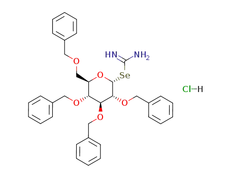 2-((2R,3R,4S,5R,6R)-3,4,5-Tris-benzyloxy-6-benzyloxymethyl-tetrahydro-pyran-2-yl)-isoselenourea; hydrochloride
