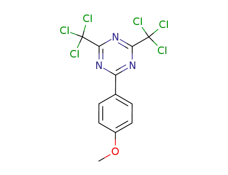 C12H7Cl6N3O 3584-23-4 2-(4-Methoxyphenyl)-4,6-bis(trichloromethyl)-1,3,5-triazine