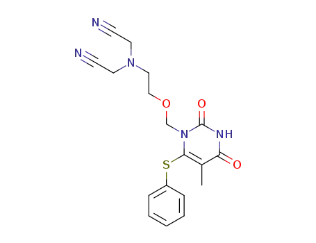 {Cyanomethyl-[2-(5-methyl-2,4-dioxo-6-phenylsulfanyl-3,4-dihydro-2H-pyrimidin-1-ylmethoxy)-ethyl]-amino}-acetonitrile