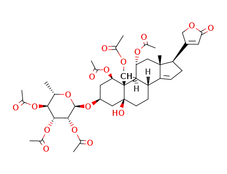 1,11,19-triacetoxy-5-hydroxy-3-(tri-O-acetyl-rhamnopyranosyloxy)-carda-14,20(22)-dienolide