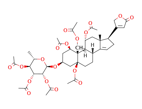 1β,5,11α,19-tetraacetoxy-3β-(tri-O-acetyl-α-L-rhamnopyranosyloxy)-5β-carda-14,20(22)-dienolide