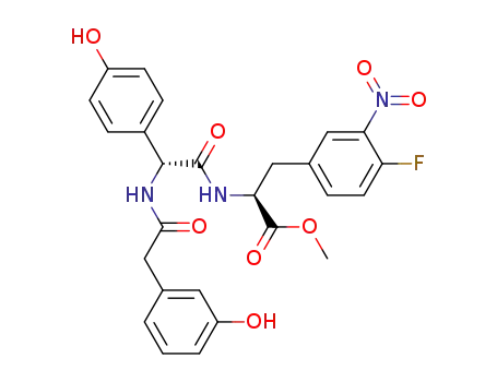 (3S)-3-(4-fluoro-3-nitrophenyl)-2-<(2R)-2-(4-hydroxy-phenyl)-2-<2-(3-hydroxyphenyl)-acetylamino>acetylamino>-propionic acid methyl ester