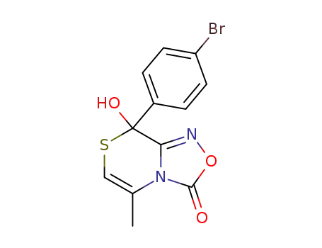 Molecular Structure of 227007-70-7 (3H,8H-[1,2,4]Oxadiazolo[3,4-c][1,4]thiazin-3-one,
8-(4-bromophenyl)-8-hydroxy-5-methyl-)