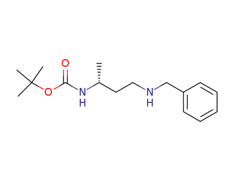 Molecular Structure of 170367-70-1 (Carbamic acid, [(1R)-1-methyl-3-[(phenylmethyl)amino]propyl]-,
1,1-dimethylethyl ester)