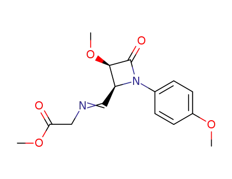 {[1-[(2S,3R)-3-Methoxy-1-(4-methoxy-phenyl)-4-oxo-azetidin-2-yl]-meth-(E)-ylidene]-amino}-acetic acid methyl ester