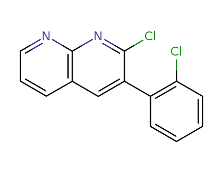 Molecular Structure of 845533-62-2 (1,8-Naphthyridine, 2-chloro-3-(2-chlorophenyl)-)