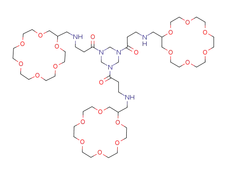 1-(3,5-Bis-{3-[(1,4,7,10,13,16-hexaoxa-cyclooctadec-2-ylmethyl)-amino]-propionyl}-[1,3,5]triazinan-1-yl)-3-[(1,4,7,10,13,16-hexaoxa-cyclooctadec-2-ylmethyl)-amino]-propan-1-one