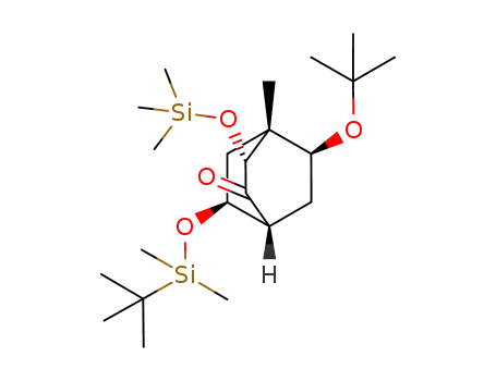 Molecular Structure of 929097-32-5 (Bicyclo[2.2.2]octan-2-one,
5-(1,1-dimethylethoxy)-7-[[(1,1-dimethylethyl)dimethylsilyl]oxy]-4-methyl-
3-[(trimethylsilyl)oxy]-, (1R,3R,4R,5S,7S)-)