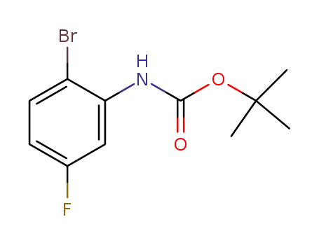 Molecular Structure of 861931-75-1 ((2-BroMo-5-fluoro-phenyl)-carbaMic acid tert-butyl ester)