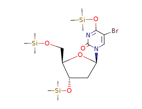 1-(O3,O5-bis-trimethylsilanyl-β-D-erythro-2-deoxy-pentofuranosyl)-5-bromo-4-trimethylsilanyloxy-1H-pyrimidin-2-one