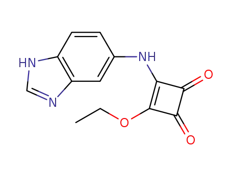 Molecular Structure of 922736-19-4 (3-Cyclobutene-1,2-dione, 3-(1H-benzimidazol-6-ylamino)-4-ethoxy-)