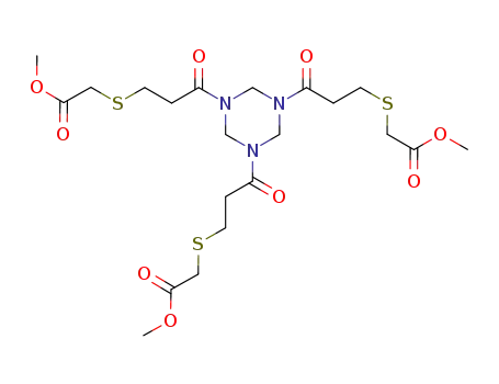 trimethyl 2,2',2''-(3,3',3''-(1,3,5-triazinane-1,3,5-triyl)tris(3-oxopropane-3,1-diyl))tris(sulfanediyl)triacetate