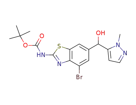 {4-Bromo-6-[hydroxy-(2-methyl-2H-pyrazol-3-yl)-methyl]-benzothiazol-2-yl}-carbamic Acid tert-butyl Ester