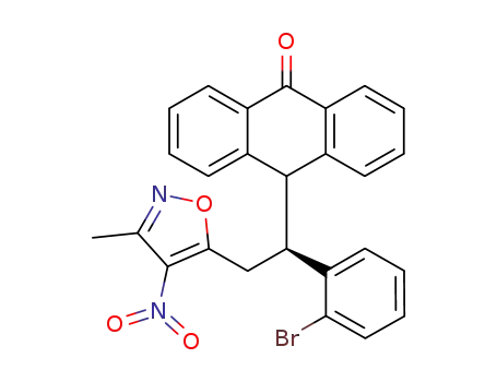 (-)-10-(1-(2-bromophenyl)-2-(3-methyl-4-nitroisoxazol-5-yl)ethyl)anthracen-9(10H)-one